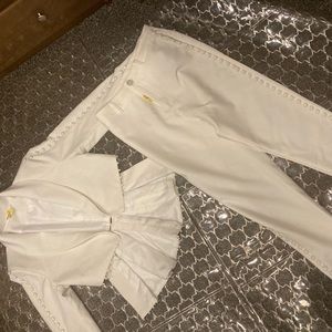 White suit dry cleaned size medium